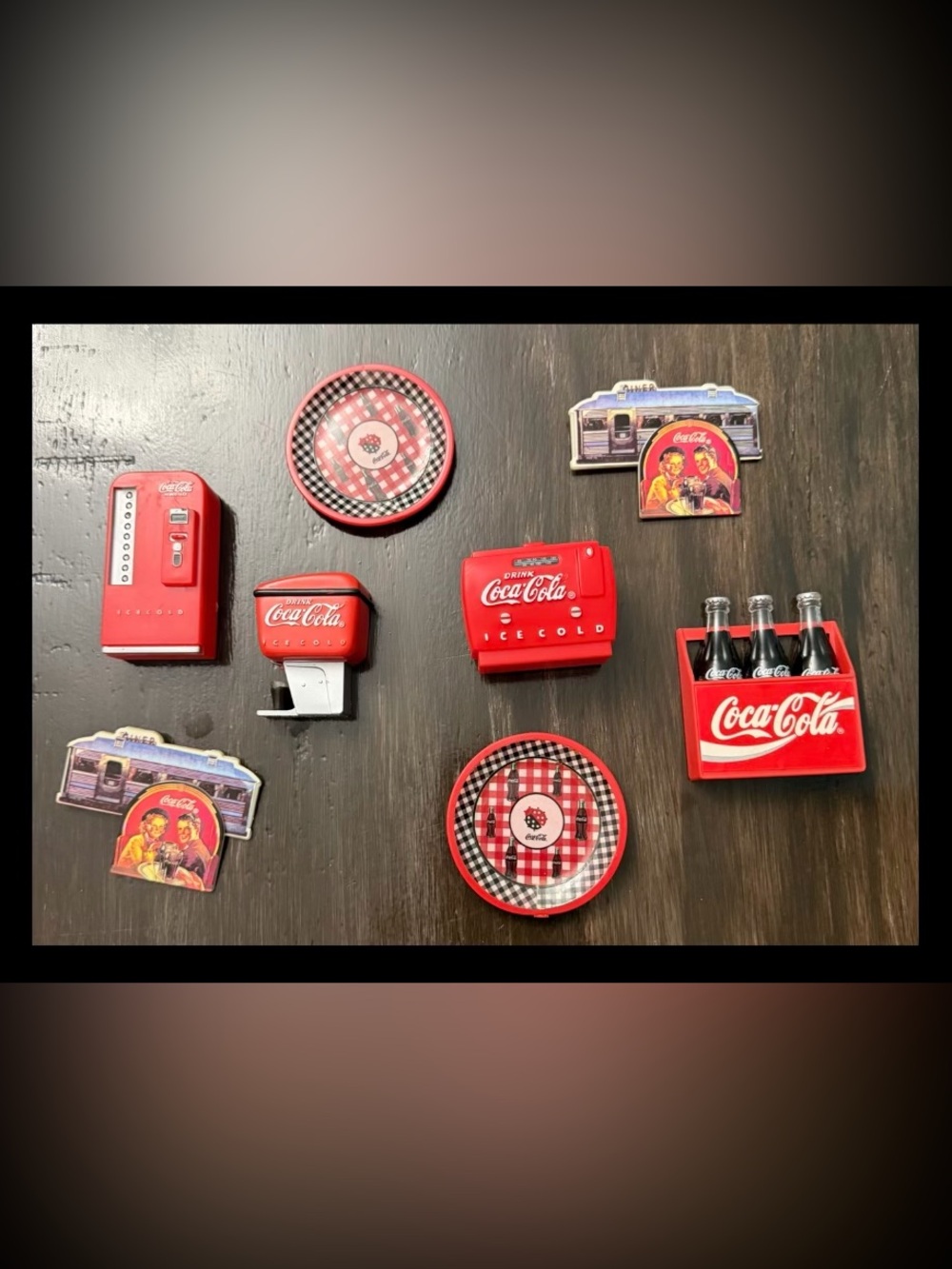 Coca-Cola Red and Black Retro Refrigerator Magnets